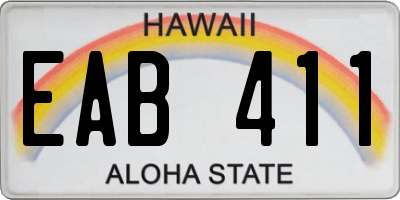 HI license plate EAB411