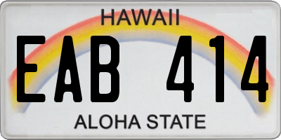 HI license plate EAB414