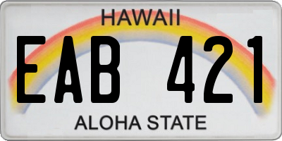 HI license plate EAB421