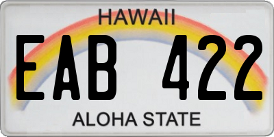 HI license plate EAB422