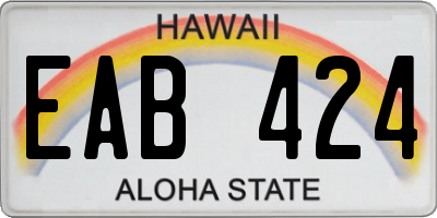 HI license plate EAB424