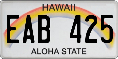 HI license plate EAB425