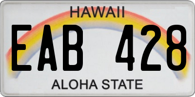 HI license plate EAB428