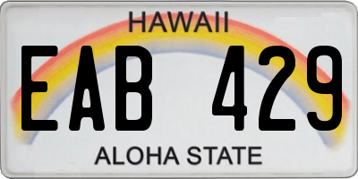 HI license plate EAB429