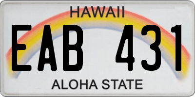 HI license plate EAB431