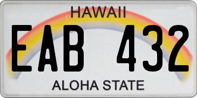 HI license plate EAB432