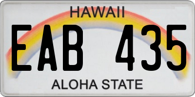 HI license plate EAB435