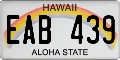 HI license plate EAB439