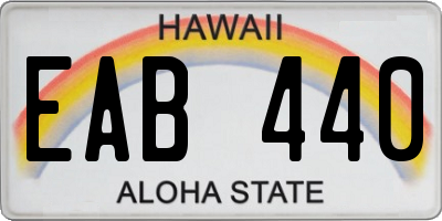 HI license plate EAB440