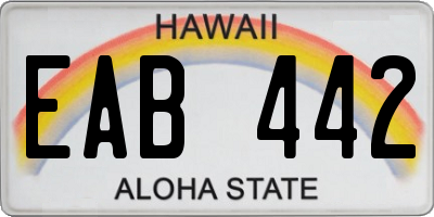 HI license plate EAB442