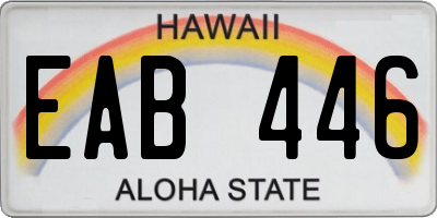 HI license plate EAB446