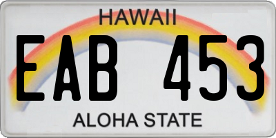 HI license plate EAB453