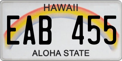 HI license plate EAB455