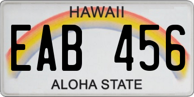 HI license plate EAB456