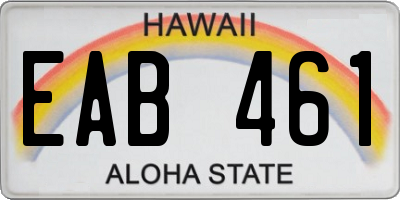 HI license plate EAB461