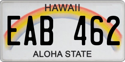 HI license plate EAB462