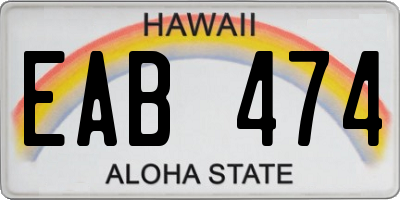 HI license plate EAB474