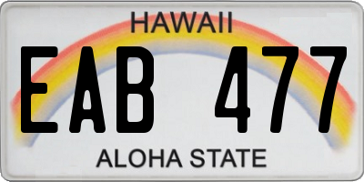 HI license plate EAB477