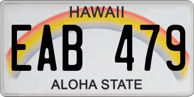 HI license plate EAB479