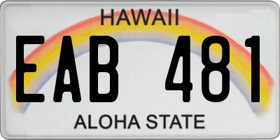 HI license plate EAB481