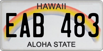 HI license plate EAB483