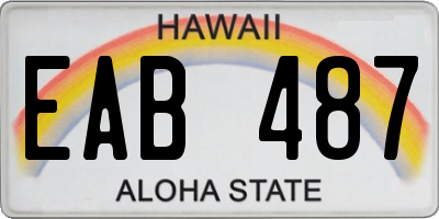HI license plate EAB487