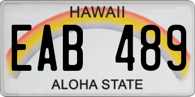 HI license plate EAB489