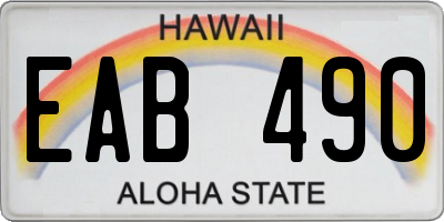 HI license plate EAB490