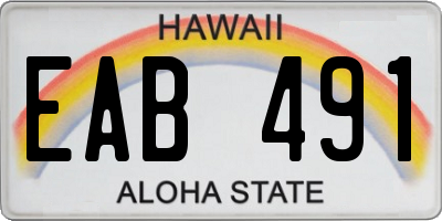 HI license plate EAB491