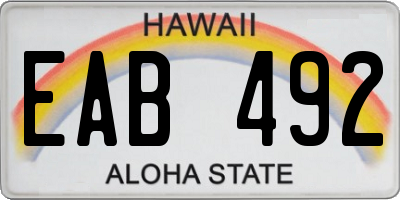 HI license plate EAB492