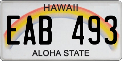 HI license plate EAB493