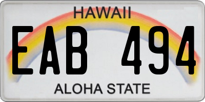 HI license plate EAB494