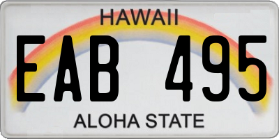 HI license plate EAB495