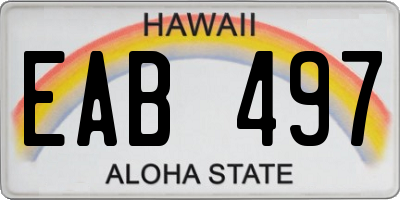HI license plate EAB497