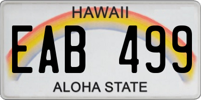 HI license plate EAB499