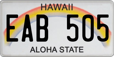 HI license plate EAB505