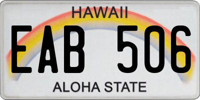 HI license plate EAB506