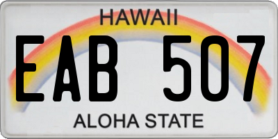 HI license plate EAB507