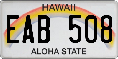 HI license plate EAB508