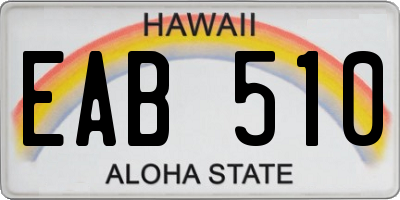 HI license plate EAB510