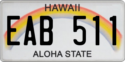 HI license plate EAB511