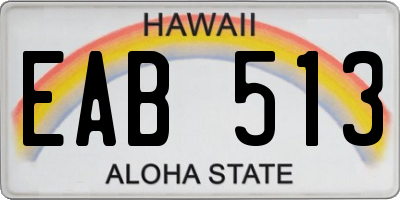 HI license plate EAB513