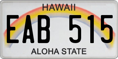 HI license plate EAB515