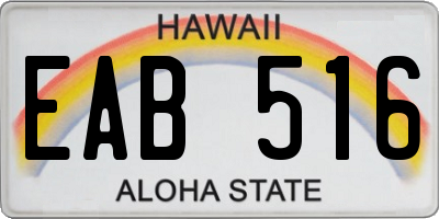 HI license plate EAB516