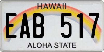 HI license plate EAB517