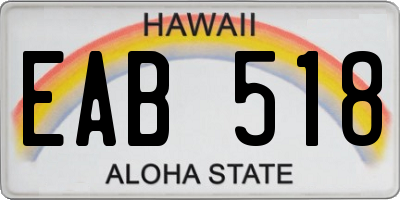 HI license plate EAB518