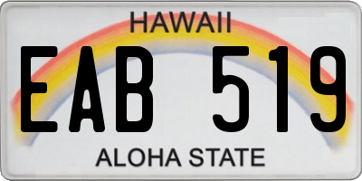 HI license plate EAB519