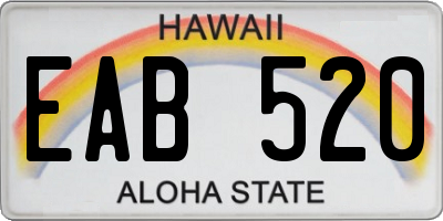 HI license plate EAB520