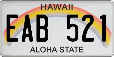 HI license plate EAB521