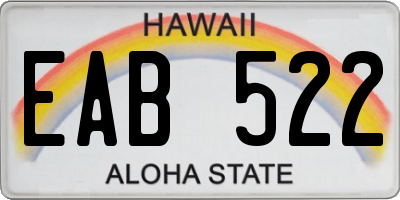 HI license plate EAB522